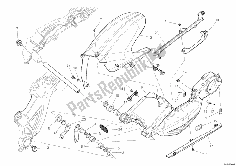 Todas las partes para Brazo Oscilante de Ducati Diavel Carbon 1200 2012